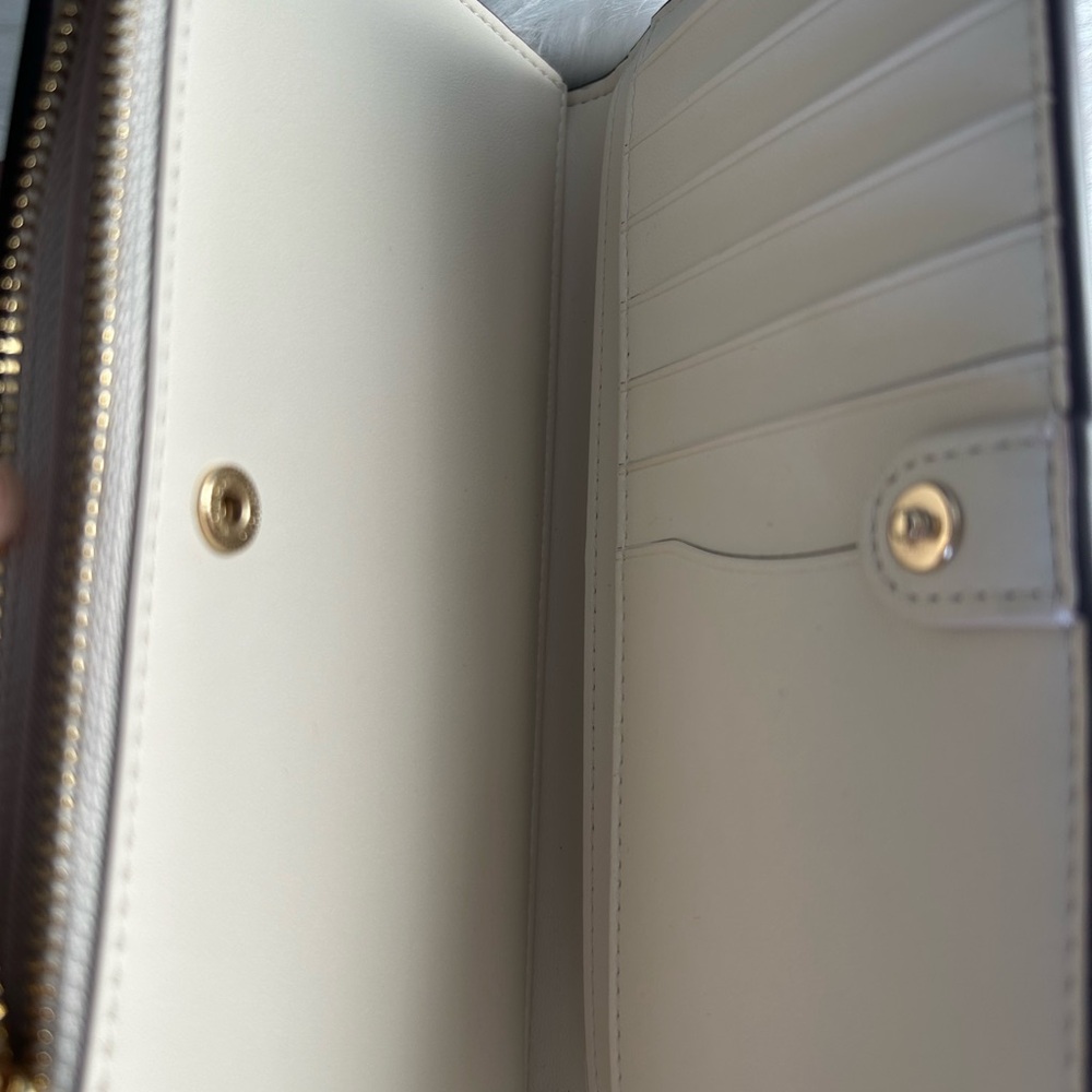 Coach Slim Wallet Chalk White Signature Canvas Leather C4452 Excellent - Picture 4 of 4